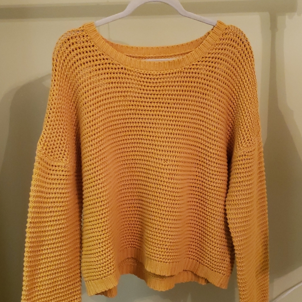Yellow knit sweater